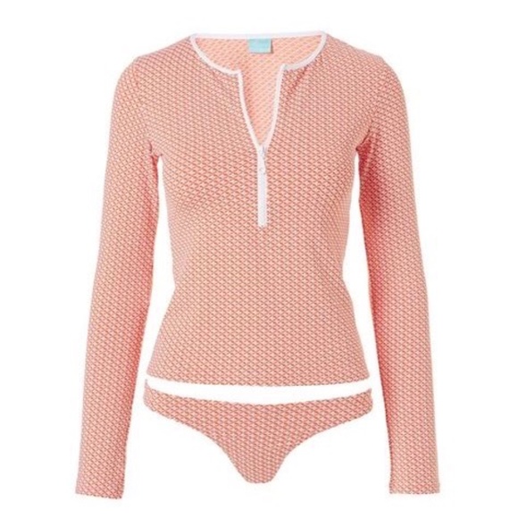 Mellissa Odabash Cali Zip Mosaic Rasher Beach Swim Top & Bikini Bottoms - Picture 4 of 12